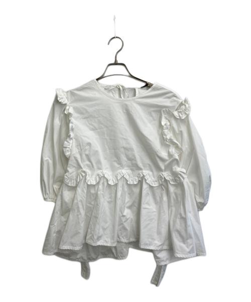 CECILIE BAHNSEN（セシリーバンセン）Cecilie Bahnsen (セシリーバンセン) フリルブラウス ホワイト サイズ:SIZE UK8の古着・服飾アイテム