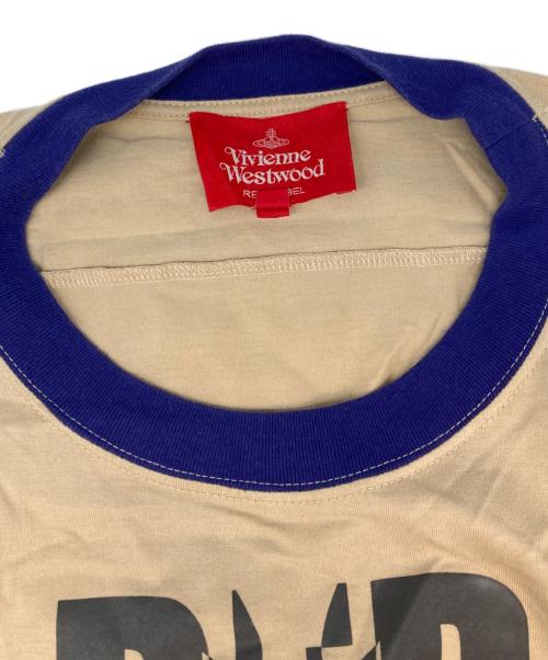 Vivienne Westwood RED LABEL（ヴィヴィアンウエストウッドレッドレーベル）Vivienne Westwood RED LABEL (ヴィヴィアンウエストウッドレッドレーベル) オーブロゴオーバーサイズTシャツ ベージュ×ピンク サイズ:SIZE 00の古着・服飾アイテム