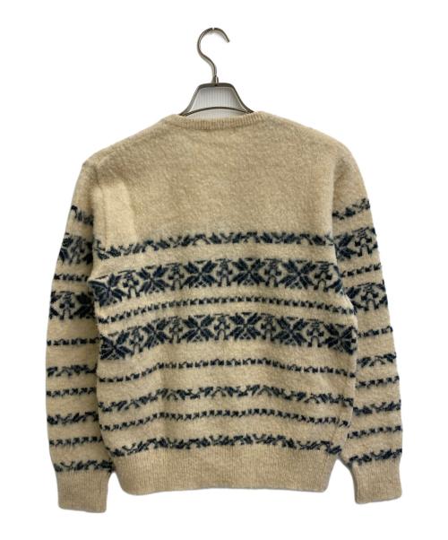 Y's for men（ワイズフォーメン）Y'S for men (ワイズフォーメン) Vネックウールニット アイボリー×ネイビー サイズ:SIZE Freeの古着・服飾アイテム