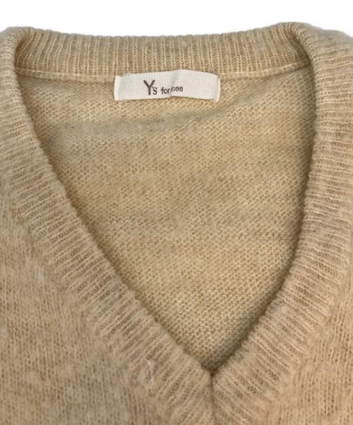Y's for men（ワイズフォーメン）Y'S for men (ワイズフォーメン) Vネックウールニット アイボリー×ネイビー サイズ:SIZE Freeの古着・服飾アイテム