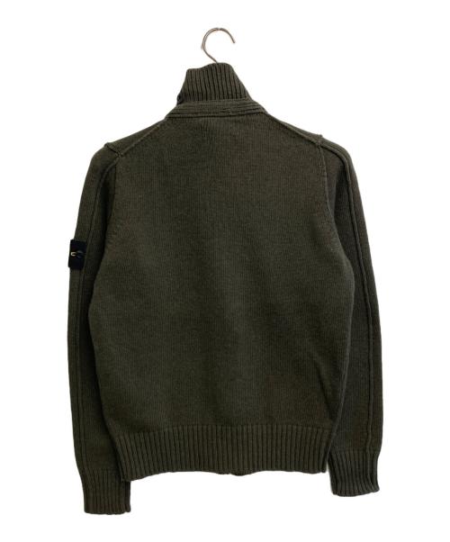 STONE ISLAND（ストーンアイランド）STONE ISLAND (ストーンアイランド) 12AW スタンドカラーニットカーディガン カーキ サイズ:SIZE Sの古着・服飾アイテム