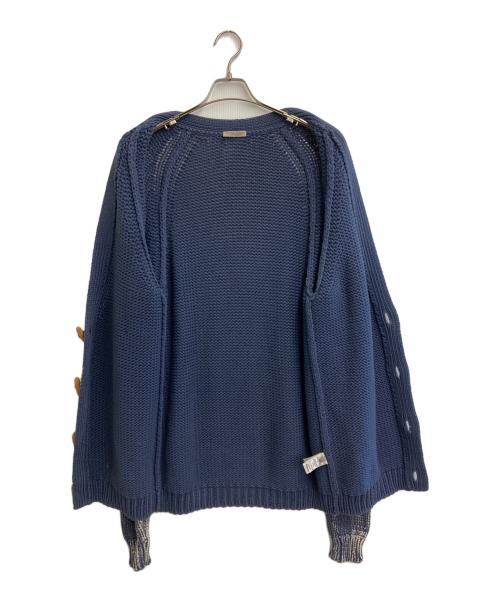 BOTTEGA VENETA（ボッテガベネタ）BOTTEGA VENETA (ボッテガベネタ) Vネックカーディガン ブルー サイズ:SIZE 50の古着・服飾アイテム