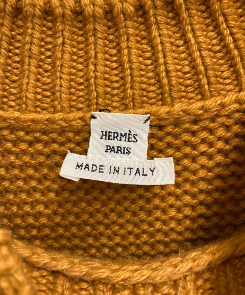 HERMES（エルメス）HERMES (エルメス) カシミヤモックネックニット オレンジ サイズ:34の古着・服飾アイテム