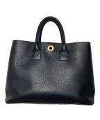 BURBERRYバーバリー）の古着「レザートートバッグ」｜ブラック
