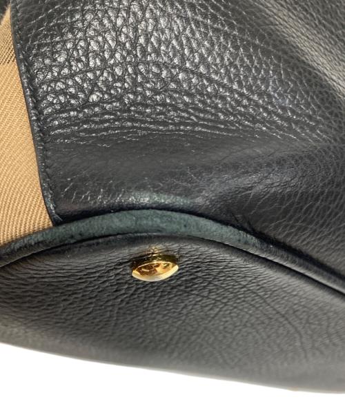 BURBERRY（バーバリー）BURBERRY (バーバリー) レザートートバッグ ブラックの古着・服飾アイテム