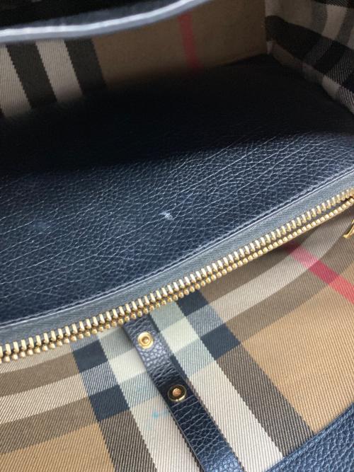 BURBERRY（バーバリー）BURBERRY (バーバリー) レザートートバッグ ブラックの古着・服飾アイテム