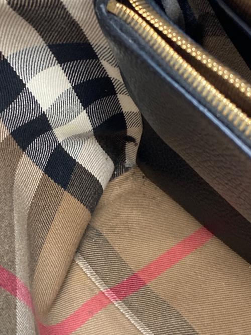 BURBERRY（バーバリー）BURBERRY (バーバリー) レザートートバッグ ブラックの古着・服飾アイテム