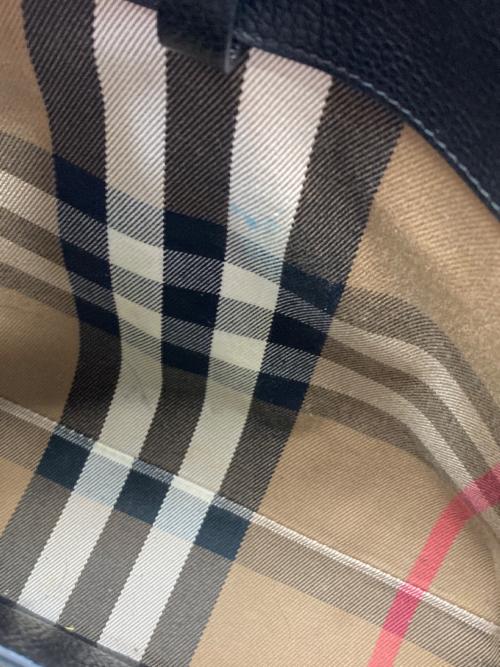 BURBERRY（バーバリー）BURBERRY (バーバリー) レザートートバッグ ブラックの古着・服飾アイテム