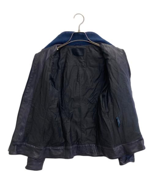 Junhashimoto（ジュンハシモト）junhashimoto (ジュンハシモト) レザージャケット ネイビー サイズ:SIZE 2の古着・服飾アイテム