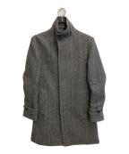Junhashimotoジュンハシモト）の古着「STAND COLLAR COAT ツイードコート」｜グレー