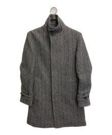 Junhashimoto（ジュンハシモト）の古着「STAND COLLAR COAT ツイードコート」｜グレー