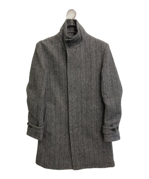 Junhashimoto（ジュンハシモト）junhashimoto (ジュンハシモト) STAND COLLAR COAT ツイードコート グレー サイズ:SIZE 2の古着・服飾アイテム