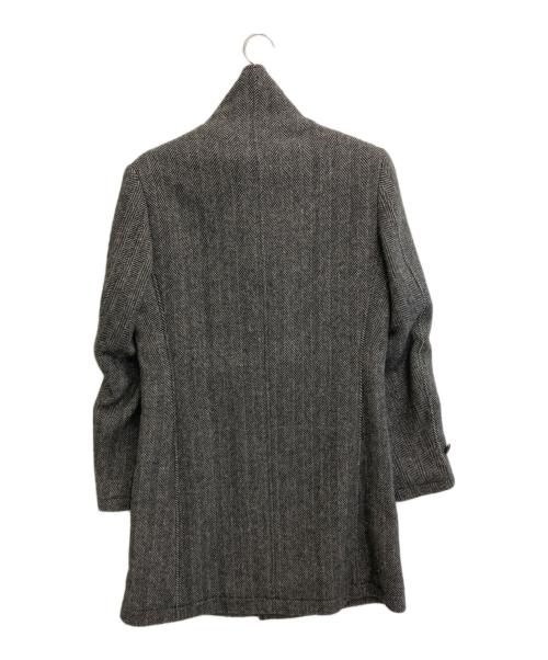 Junhashimoto（ジュンハシモト）junhashimoto (ジュンハシモト) STAND COLLAR COAT ツイードコート グレー サイズ:SIZE 2の古着・服飾アイテム