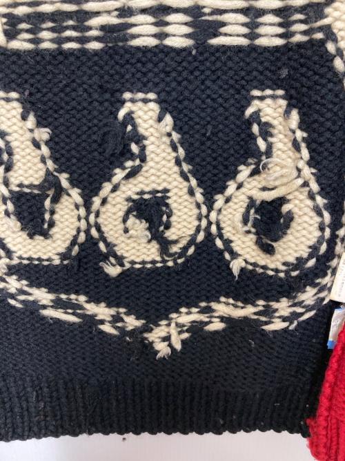 Hysteric Glamour（ヒステリックグラマー）Hysteric Glamour (ヒステリックグラマー) カウチンニットカーディガン ブラック×レッド サイズ:Fの古着・服飾アイテム