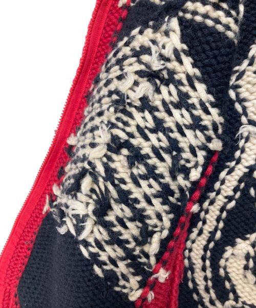 Hysteric Glamour（ヒステリックグラマー）Hysteric Glamour (ヒステリックグラマー) カウチンニットカーディガン ブラック×レッド サイズ:Fの古着・服飾アイテム