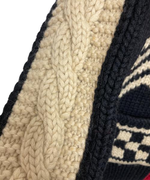 Hysteric Glamour（ヒステリックグラマー）Hysteric Glamour (ヒステリックグラマー) カウチンニットカーディガン ブラック×レッド サイズ:Fの古着・服飾アイテム