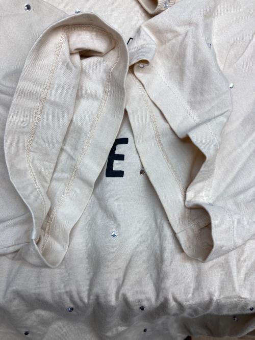 MIU MIU（ミュウミュウ）MIU MIU (ミュウミュウ) ラインストーンTシャツ ベージュ サイズ:Sの古着・服飾アイテム