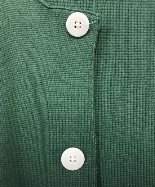 GALERIE VIE（ギャルリーヴィー）GALERIE VIE (ギャルリーヴィー) コットンシルクミラノリブ ノーカラーコート グリーン サイズ:Fの古着・服飾アイテム