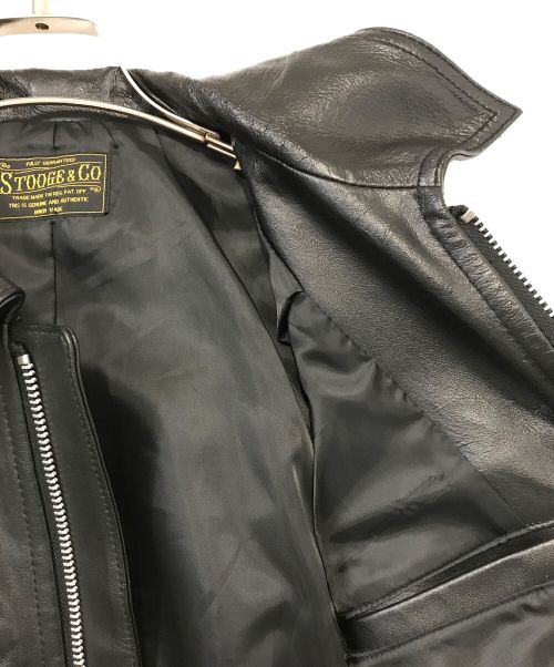 stooge&co（ストゥージ＆コー）stooge&co (ストゥージ＆コー) シングルライダースジャケット ブラック サイズ:Sの古着・服飾アイテム