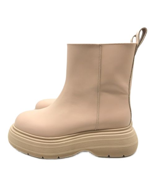 GIA BORGHINI（ジア・ボルギーニ）GIA BORGHINI (ジア・ボルギーニ) アンクルハイブーツ ベージュ サイズ:36の古着・服飾アイテム