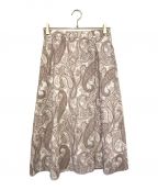 Aquascutumアクアスキュータム）の古着「ペイズリープリントスカート」｜ブラウン