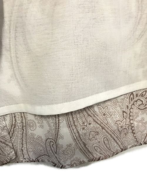 Aquascutum（アクアスキュータム）Aquascutum (アクアスキュータム) ペイズリープリントスカート ブラウン サイズ:８の古着・服飾アイテム