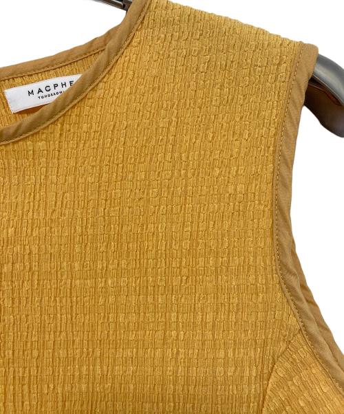 MACPHEE（マカフィー）MACPHEE (マカフィー) ポリエステルコットン ノースリーブプルオーバー イエロー サイズ:Sの古着・服飾アイテム