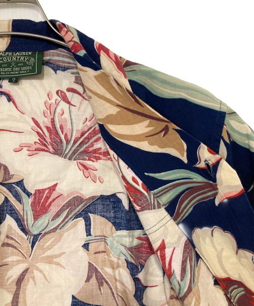RALPH LAUREN COUNTRY（ラルフローレンカントリー）RALPH LAUREN COUNTRY (ラルフローレンカントリー) アロハシャツ ネイビー サイズ:7の古着・服飾アイテム