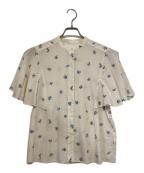 BEAUTY&YOUTHビューティーアンドユース）の古着「ドット&フラワーフレアスリーブブラウス」｜ホワイト