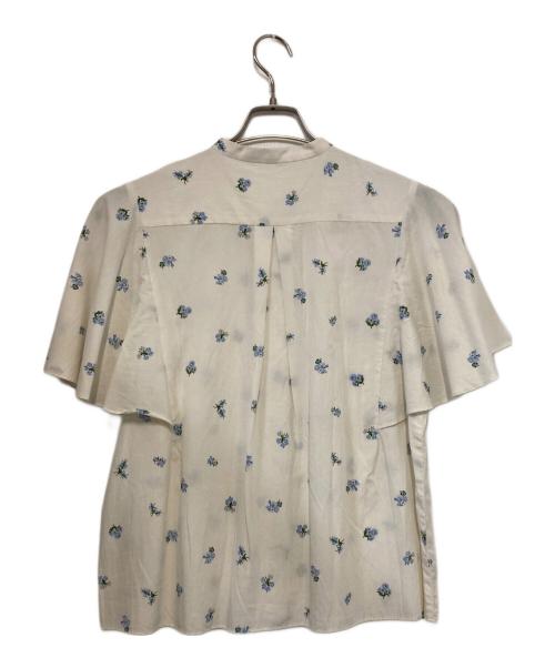 BEAUTY&YOUTH（ビューティーアンドユース）BEAUTY&YOUTH (ビューティーアンドユース) ドット&フラワーフレアスリーブブラウス ホワイト サイズ:記載なしの古着・服飾アイテム