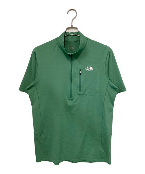 THE NORTH FACE（ザ ノース フェイス）THE NORTH FACE (ザ ノース フェイス) ショートスリーブフラッシュドライスリーディージップアップ グリーン サイズ:XLの古着・服飾アイテム