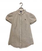 BURBERRY BLUE LABELバーバリーロンドンブルーレーベル）の古着「シャツ」｜ホワイト×ブラウン