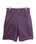 KEBOZケボズ）の古着「デニムハーフパンツ」｜パープル