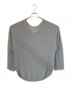 Nobleノーブル）の古着「ペーパーヤーンカノコ Back Vプルオーバー 2」｜スカイブルー