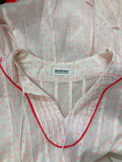 BEAMS BOY（ビームスボーイ）BEAMS BOY (ビームスボーイ) TREPIED (トレピエ) ドット刺繍コットンワンピース ホワイト サイズ:-の古着・服飾アイテム