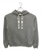 CELINEセリーヌ）の古着「ロゴドローコードプルオーバーパーカー」｜グレー