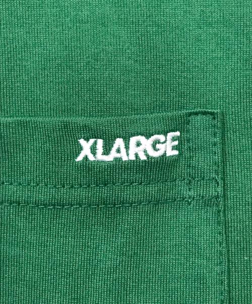 X-LARGE（エクストララージ）X-LARGE (エクストララージ) MINI STANDARD LOGO L/S POCKET TEE グリーン サイズ:Mの古着・服飾アイテム