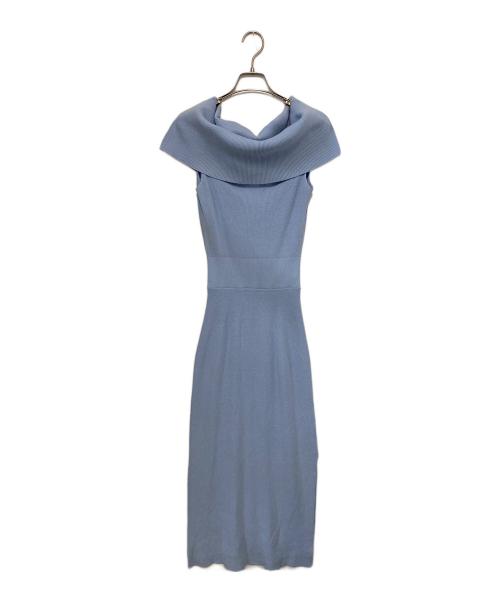 Snidel（スナイデル）Snidel (スナイデル) オフショルロングニットワンピ ブルー サイズ:Fの古着・服飾アイテム