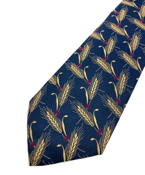 CHANEL（シャネル）CHANEL (シャネル) 総柄ネクタイ ネイビー サイズ:記載なしの古着・服飾アイテム