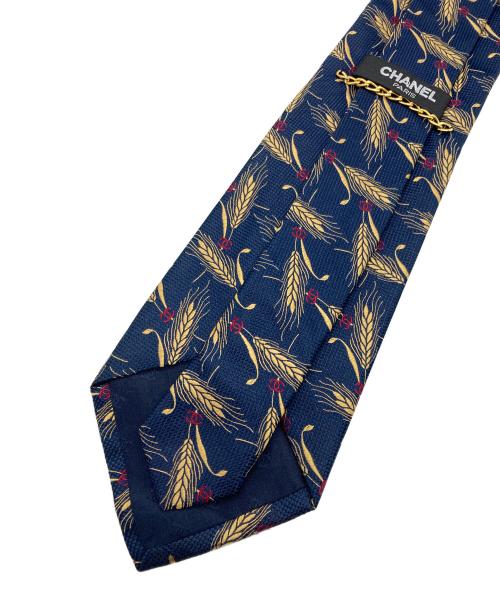 CHANEL（シャネル）CHANEL (シャネル) 総柄ネクタイ ネイビー サイズ:記載なしの古着・服飾アイテム