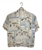 Porter Classicポータークラシック）の古着「ALOHA SH TRAIN オリエント急行 / アロハシャツ」｜ホワイト×ブルー