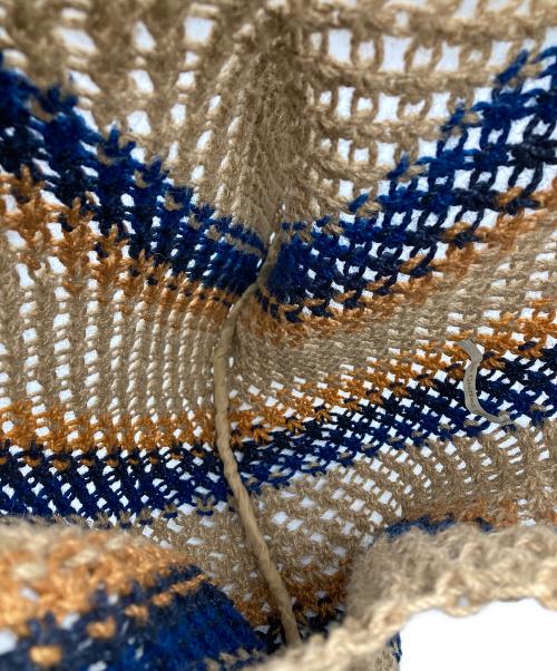 ne quittez pas（ヌキテパ）ne quittez pas (ヌキテパ) ジュートバッグ ネイビー×ブラウンの古着・服飾アイテム