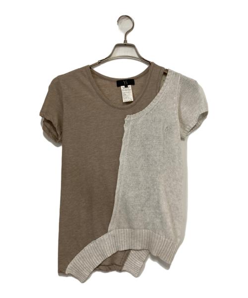 Y's（ワイズ）Y's (ワイズ) ニットドッキングカットソー ベージュ サイズ:2の古着・服飾アイテム