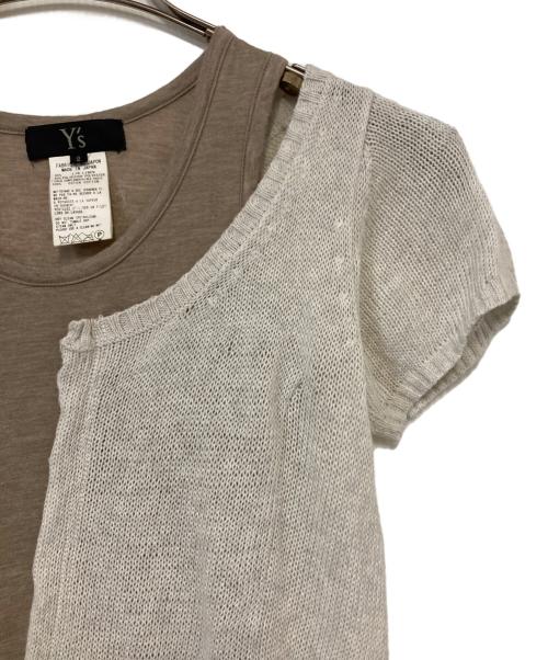 Y's（ワイズ）Y's (ワイズ) ニットドッキングカットソー ベージュ サイズ:2の古着・服飾アイテム