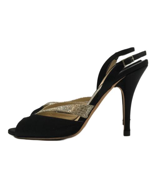 JIMMY CHOO（ジミーチュウ）JIMMY CHOO (ジミーチュウ) ハイヒールサンダル ブラック サイズ:38の古着・服飾アイテム