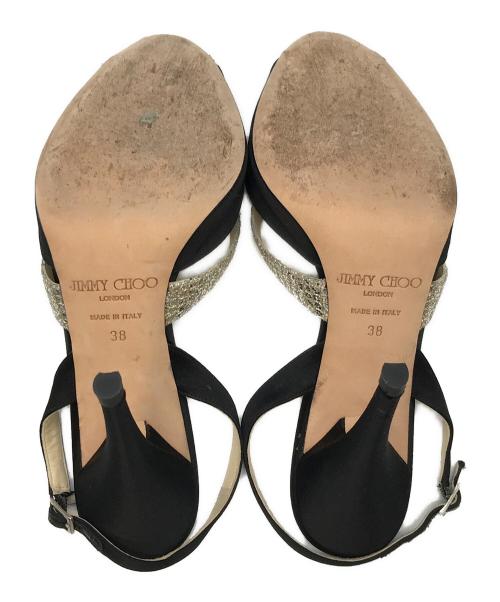 JIMMY CHOO（ジミーチュウ）JIMMY CHOO (ジミーチュウ) ハイヒールサンダル ブラック サイズ:38の古着・服飾アイテム