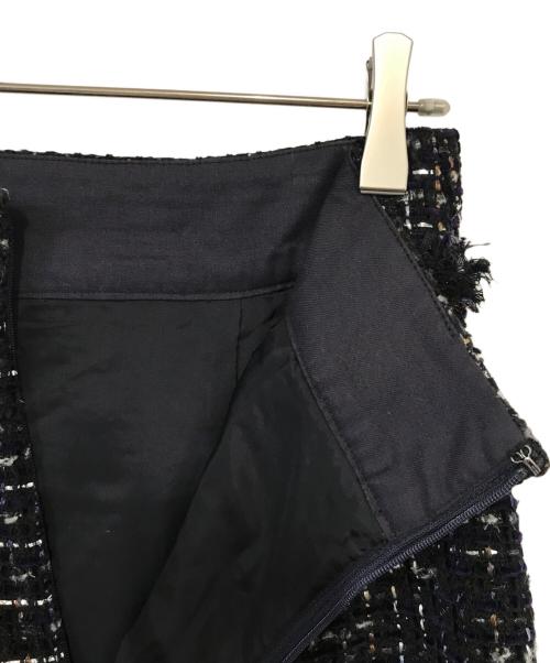 Pinky & Dianne（ピンキーアンドダイアン）Pinky & Dianne (ピンキーアンドダイアン) ダブルボタンツイードスカート パープル×ネイビー サイズ:38の古着・服飾アイテム