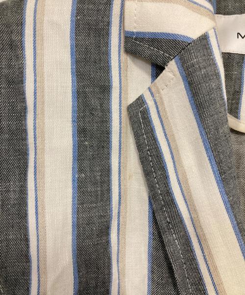 MORABITO（モラビト）MORABITO (モラビト) リネン混ストライプジャケット ブル－×グレー サイズ:38の古着・服飾アイテム