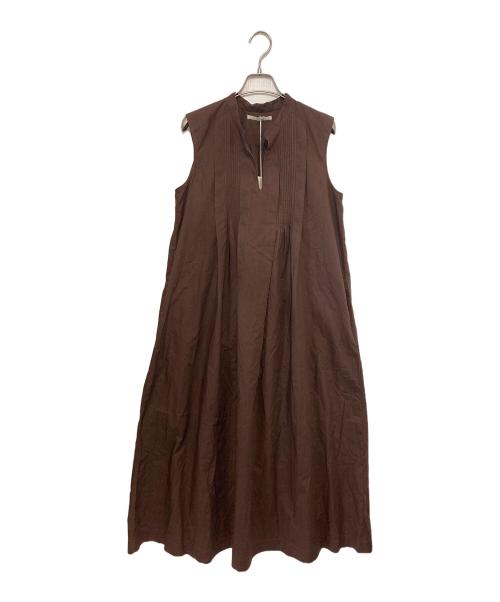 ne quittez pas（ヌキテパ）ne quittez pas (ヌキテパ) Poplin Pintuck Sleeveless Dress ブラウン サイズ:不明の古着・服飾アイテム