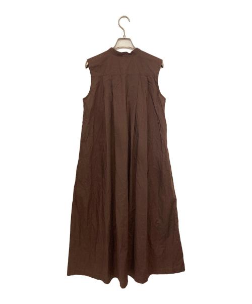 ne quittez pas（ヌキテパ）ne quittez pas (ヌキテパ) Poplin Pintuck Sleeveless Dress ブラウン サイズ:不明の古着・服飾アイテム